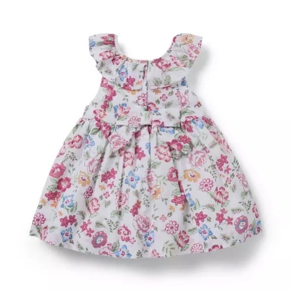 NWT Janie and Jack Pink & White Baby Floral Dress 18-24M - Picture 4 of 12